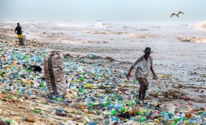 Plastic waste on beaches